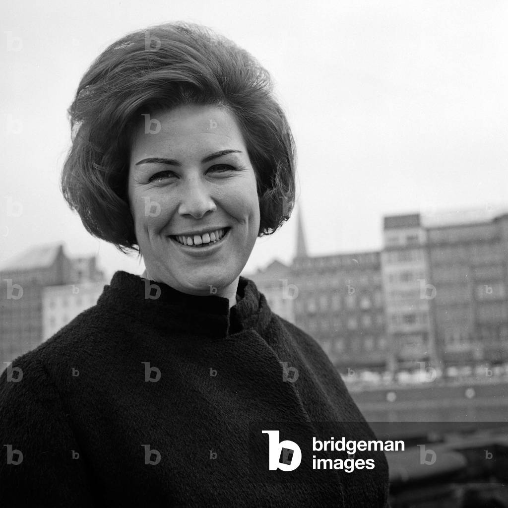 Austrian opera singer Gundula Janowitz at Hamburg, Germany 1960s
