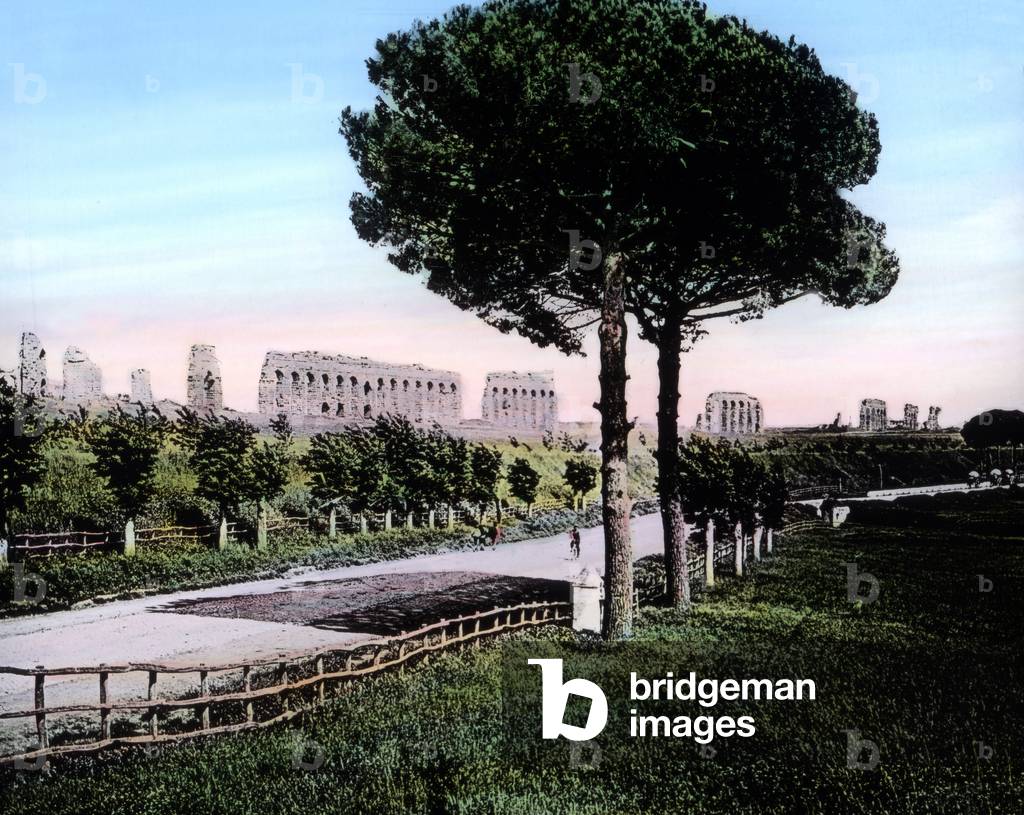 The old street of tombs, the Via Appia, at Rome, Italy 1920s