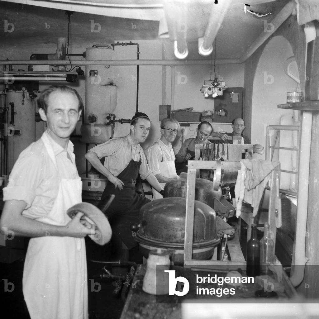 Members of the production unit of Polydor label in Hamburg, 1954