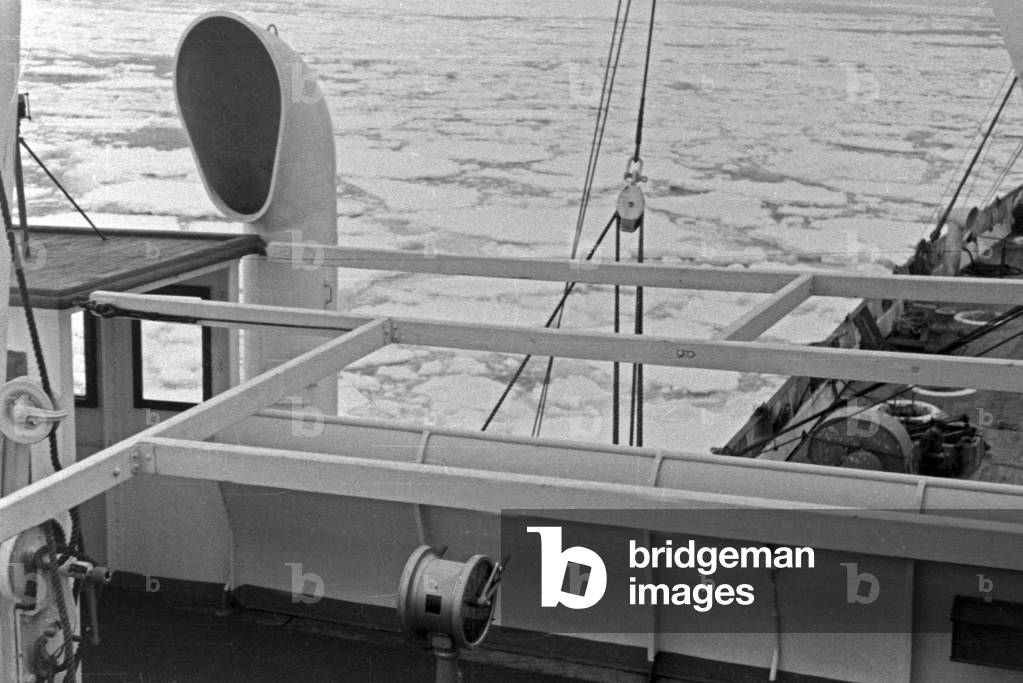 Ship equipment on deck of factor vessel 