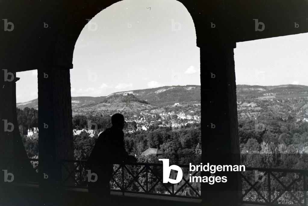 The view on the Schwarza valley near Bad Blankenburg, Germany 1930s (b/w photo)
