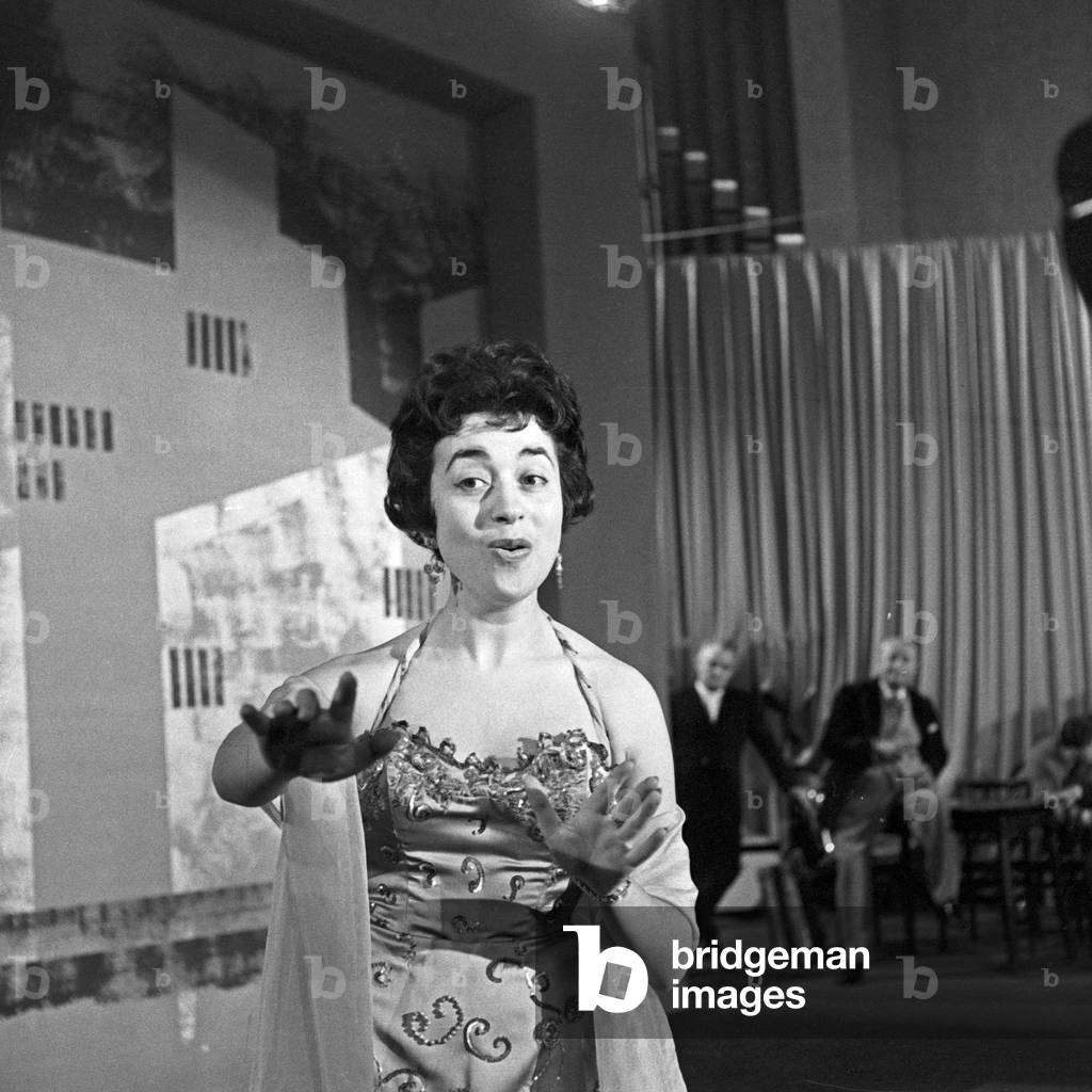 Singer performing at Hamburg, Germany 1950s