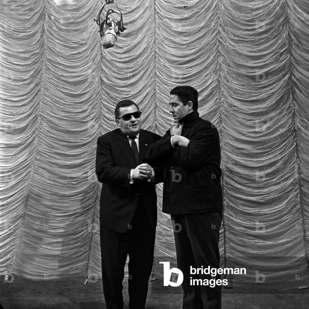 Swiss Schlager singer Vico Torriani at a NDR TV music show at Hamburg, Germany 1960s