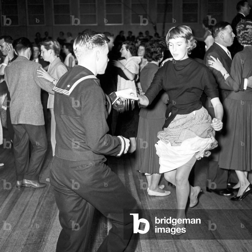 Ballroom dancing at a concert of German radio and TV orchestra of station NDR at Kiel, Germany 1950s