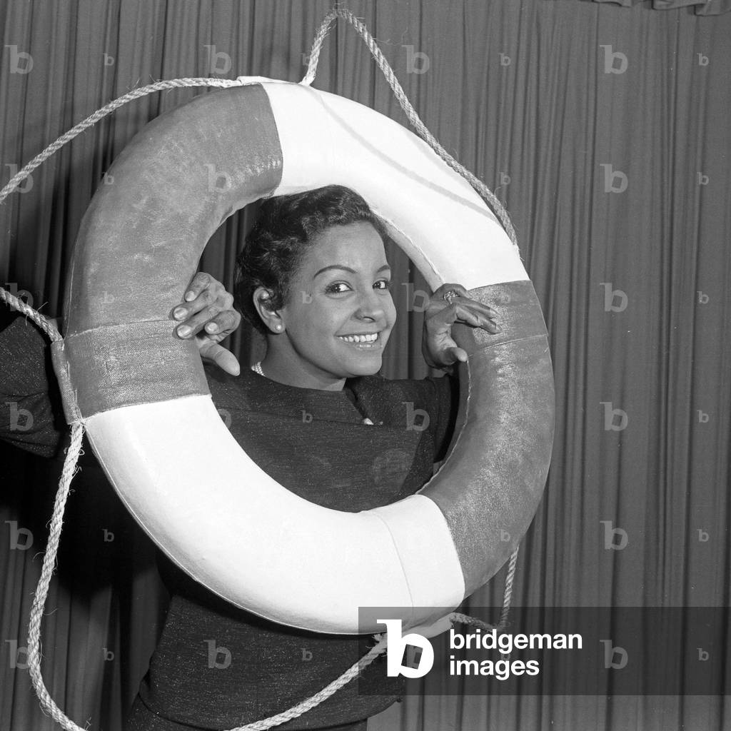 Caribbean jazz and Schlager singer Mona Baptiste performing at Hamburg, Germany 1960s