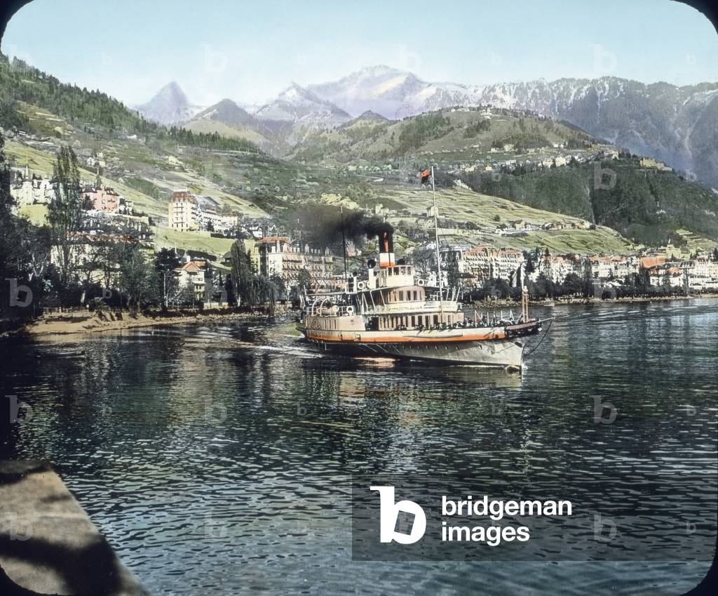 View to the city of Montreux at the canton Waadt, Switzerland 1930s