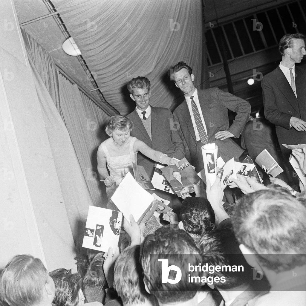The Chris Barber Band in concert at Hamburg airport, Germany 1950s