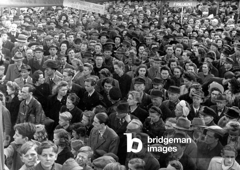 Rally at Dresden (no happy face), GDR 1950s.