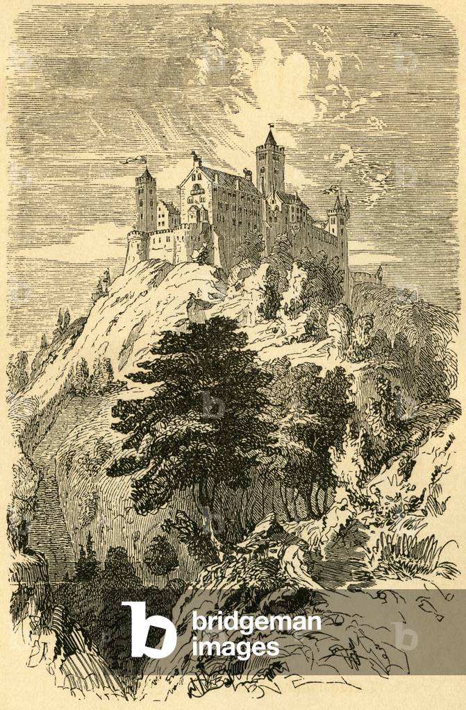 Wartbourg Castle- Germany, Thuringia, 1876 (engraving)
