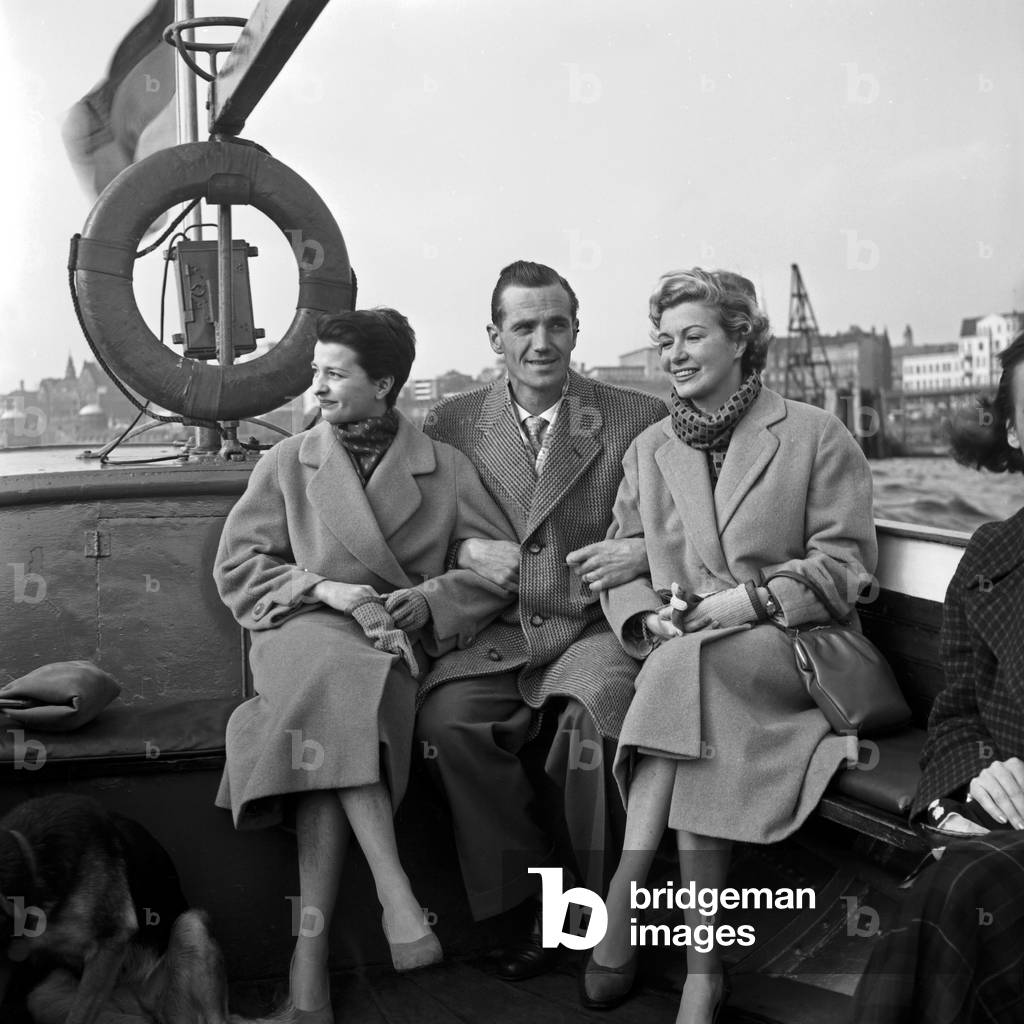 German TV presenters Irene Koss (left) and Angelika Friedmann (right) at Hamburg, Germany 1950s