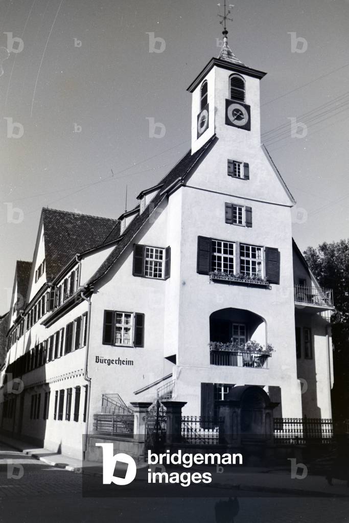The Bürgerheim, civic home in Tübingen, one of the oldest sozial institutions of the city, Germany 1930s (b/w photo)