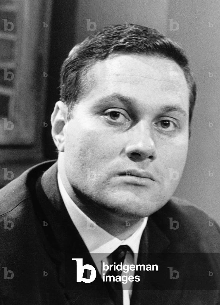 The reporter of German TV court show “Das Fernsehgericht tagt”, Giselheer Schaar, 1960s