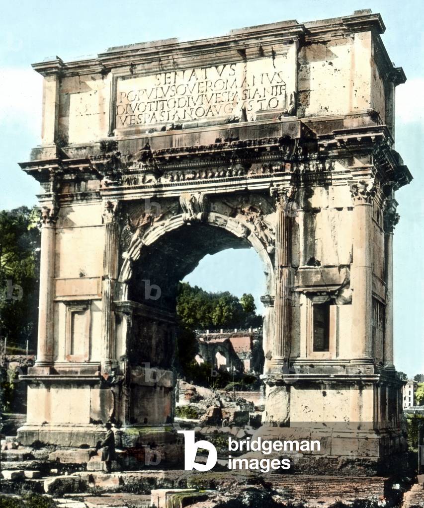 Arch of Titus at the entrance to the Forum Romanum, Italy 1920s