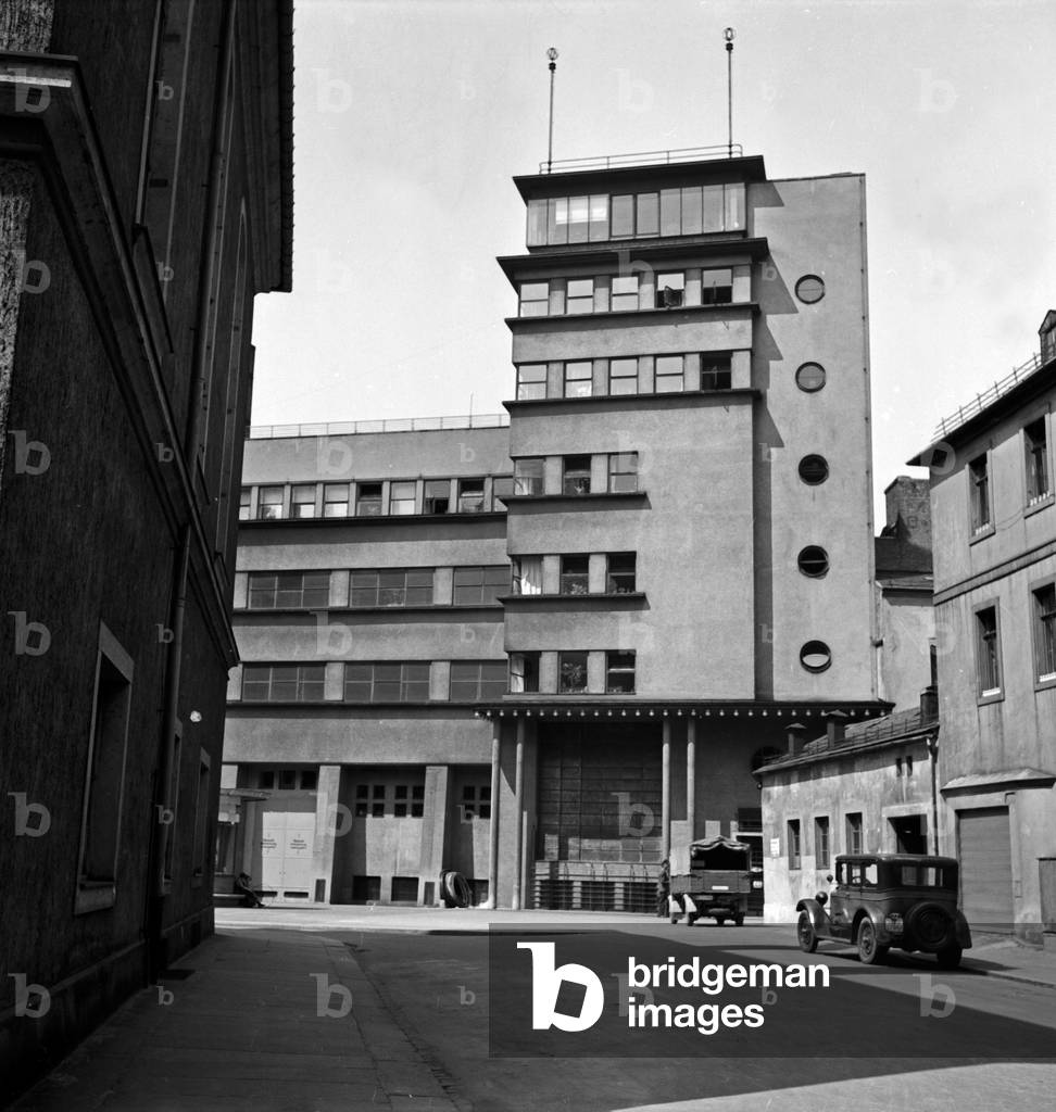 A traction substation at Chemnitz, Germany 1930s (b/w photo)