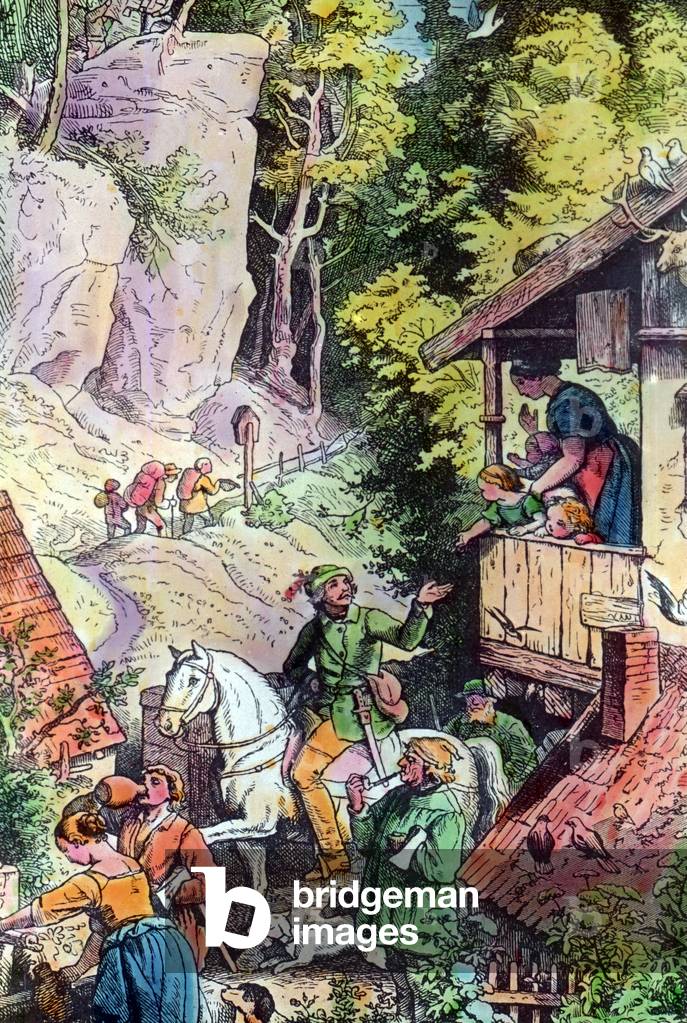 Engraving depicting the life of a man, Germany 1920s