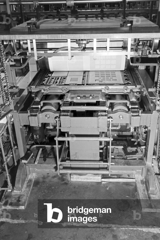 Printing machines in the MAN plants, Germany 1930s (b/w photo)