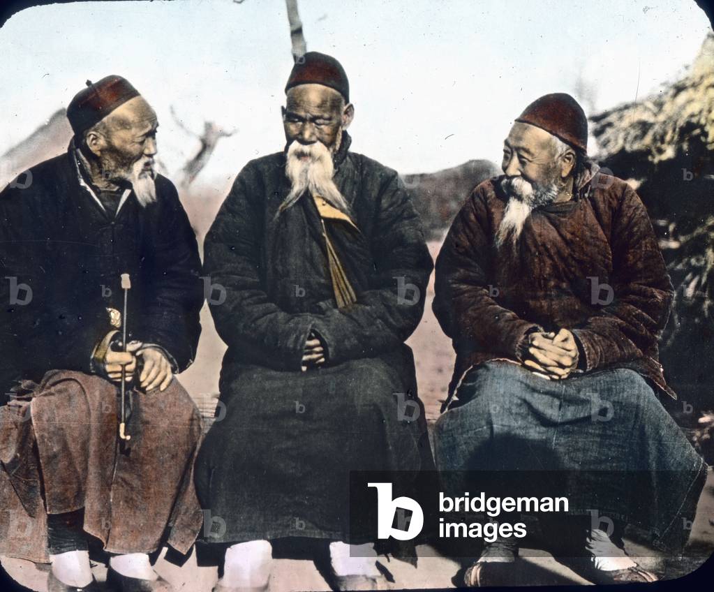 China, three Chinese men, image date: circa 1925, Carl Simon Archive