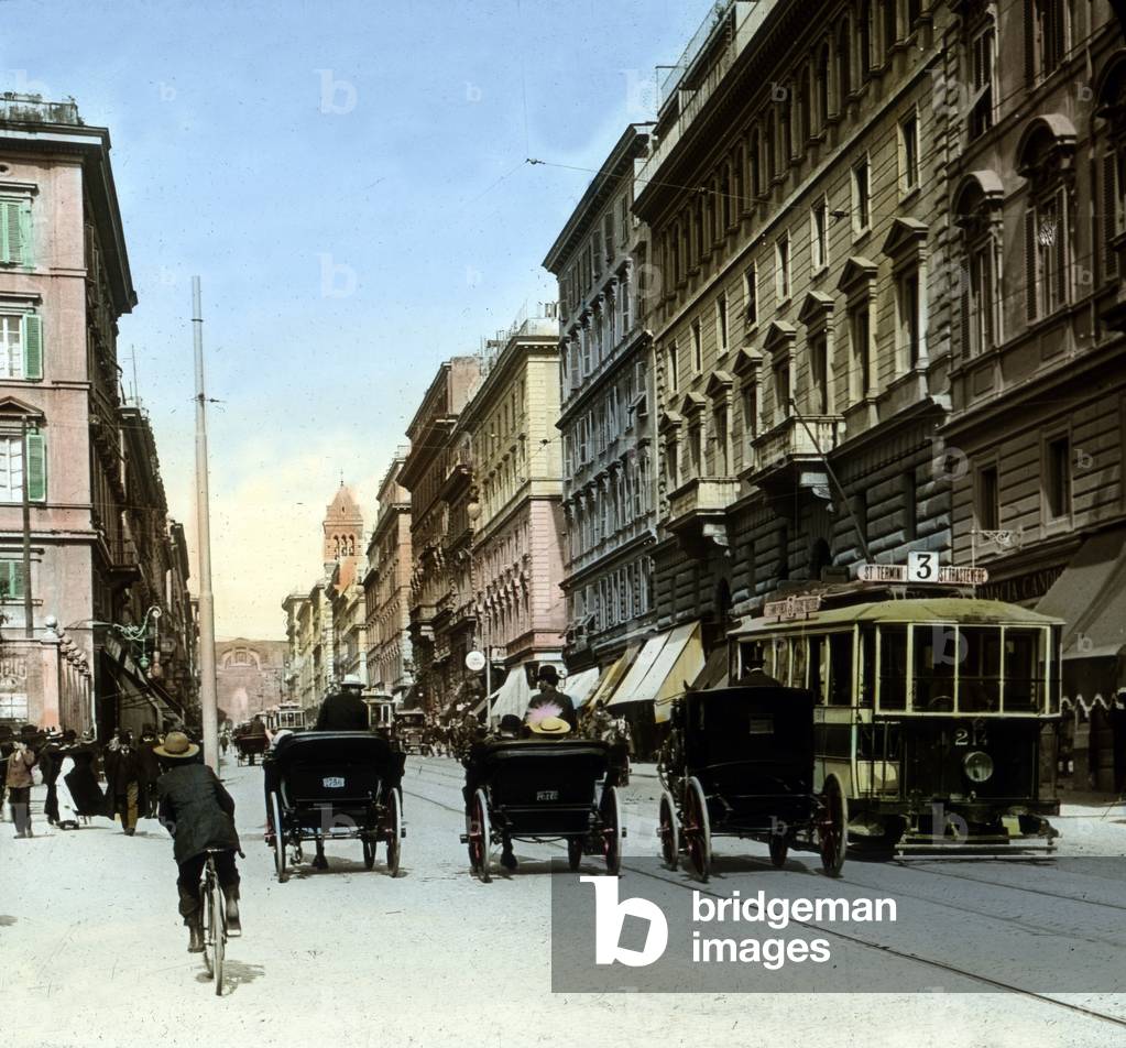 The Via Nazionale in the city of Rome