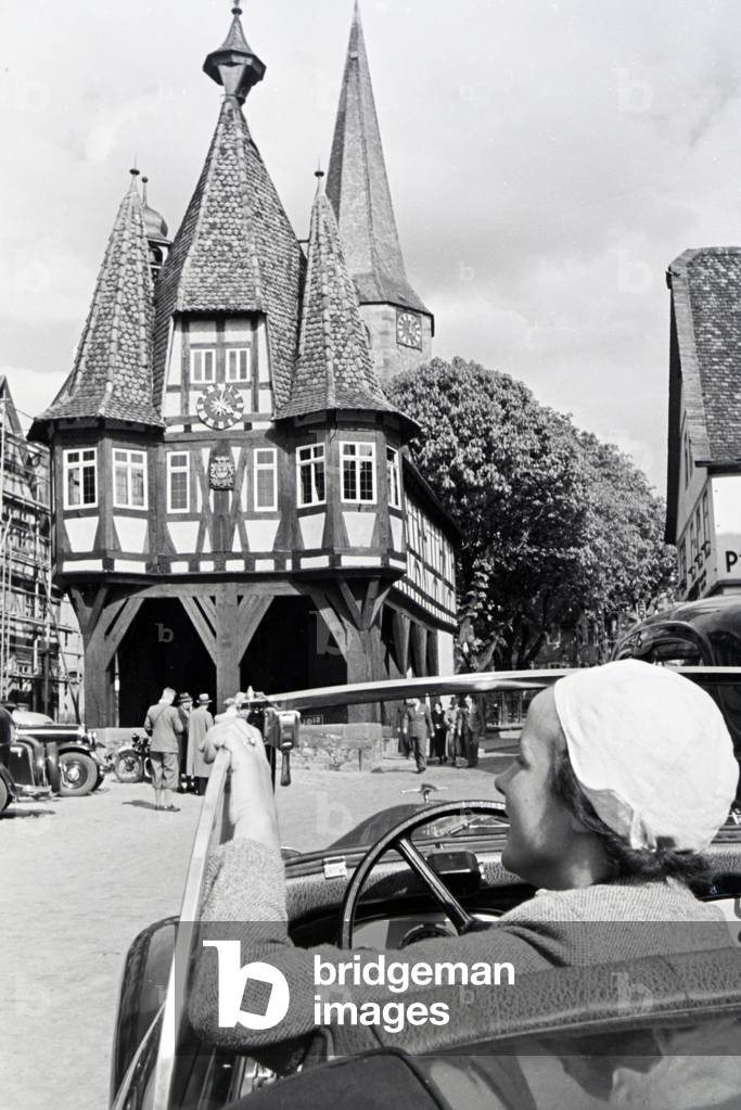 An excursion to Michelstadt, Germany 1930s (b/w photo)