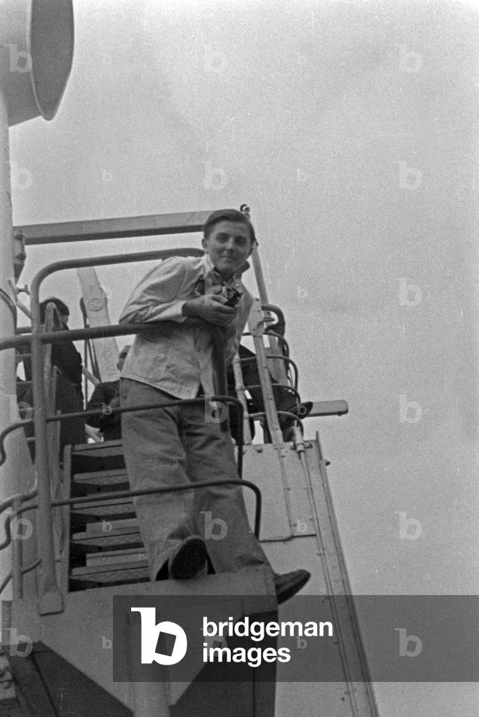 A crew member of the factory vessel 