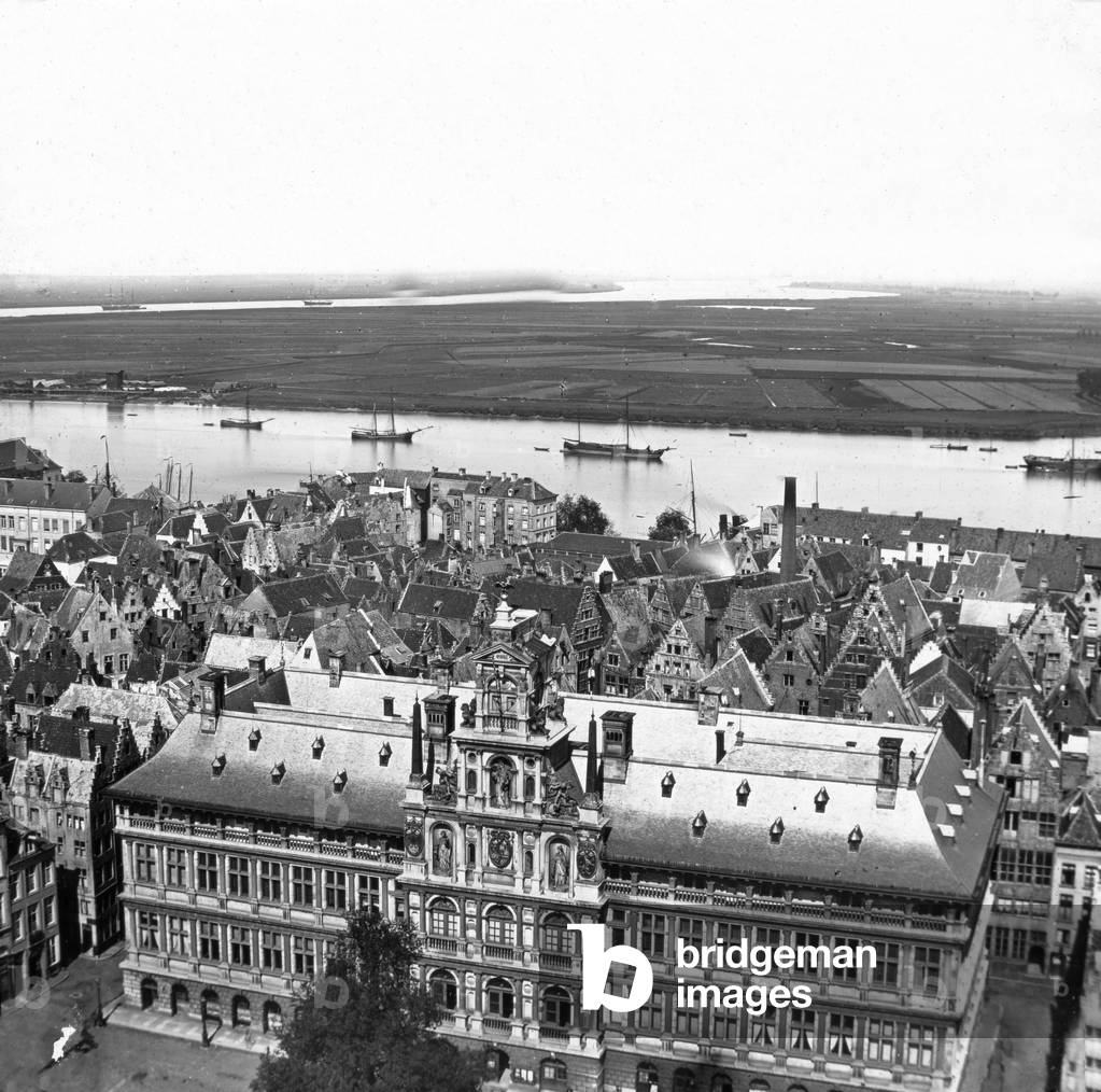 Panorama view of the city of Antwerp in Belgium
