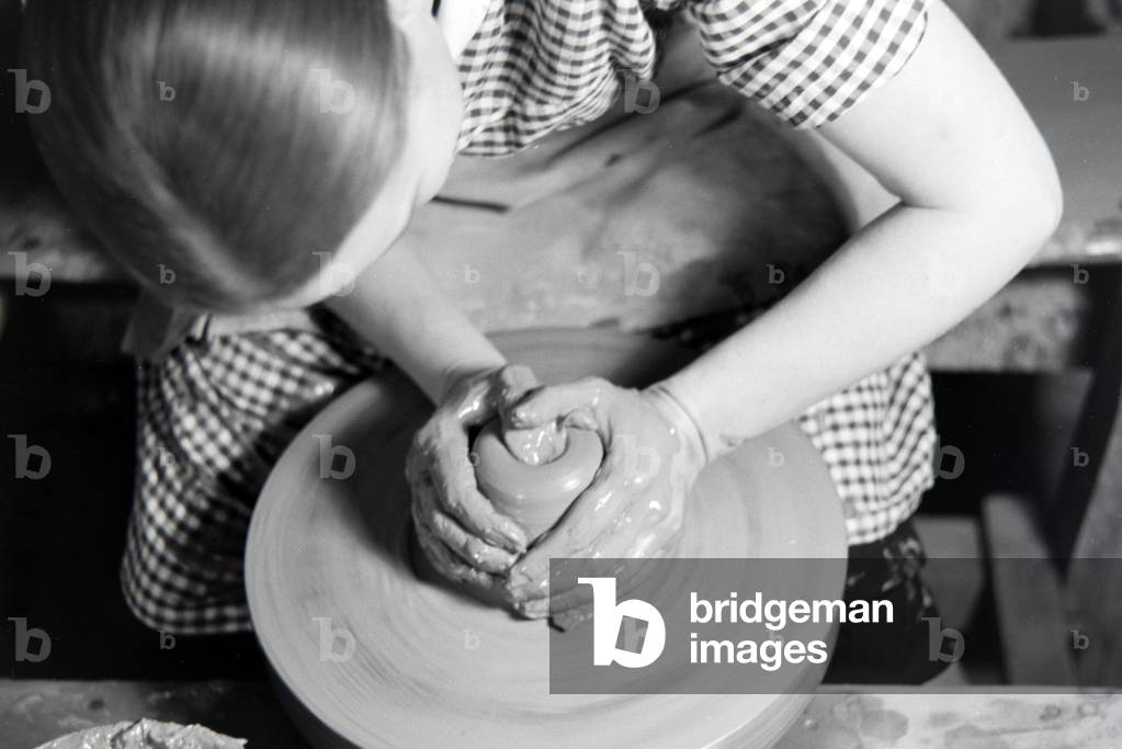 A potter at work, Germany 1930s (b/w photo)