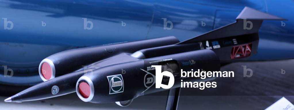 Model of the Thrust SSC, Supersonic Car 1997. Thrust SSC holds the World Land Speed Record and was the first car to officially break the sound barrier (photo)