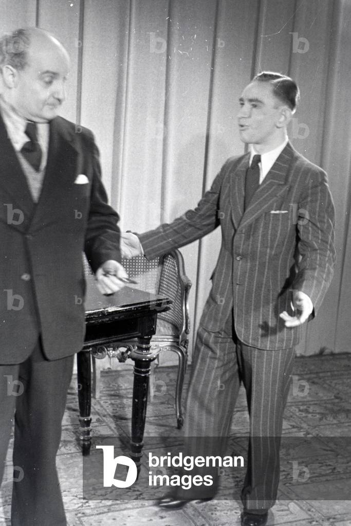 Actor at the audition for the film Familienanschluss by Carl Boese, Germany ca.1940 (b/w photo)