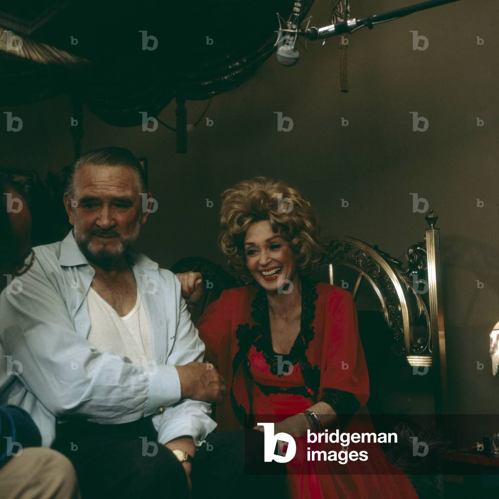 German actors Lilli Palmer and Gustav Knuth on the set of TV series 