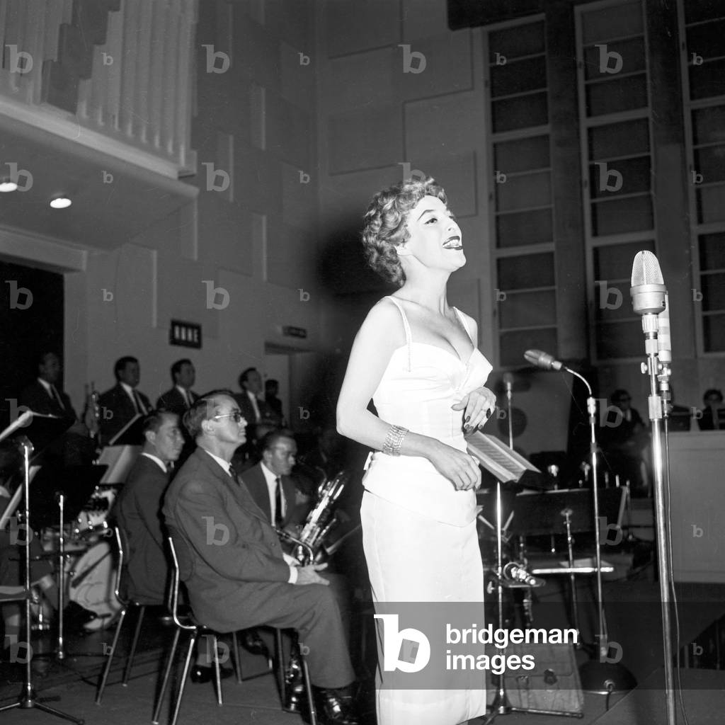 Singer performing at Kiel, Germany 1950s