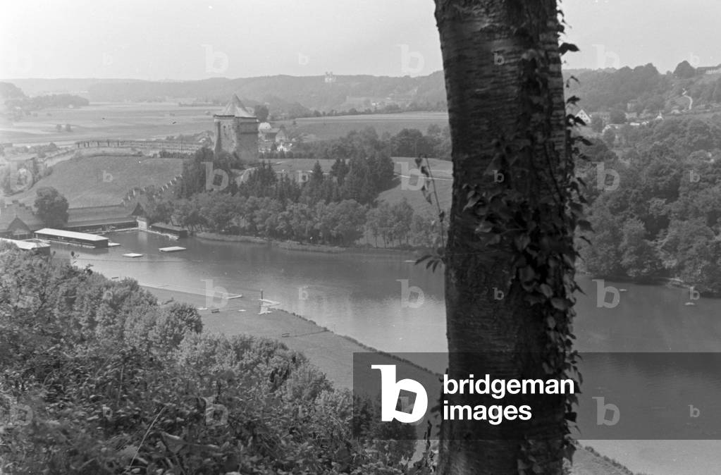 Vacation at Burghausen in Bavaria, Germany 1930s (b/w photo)