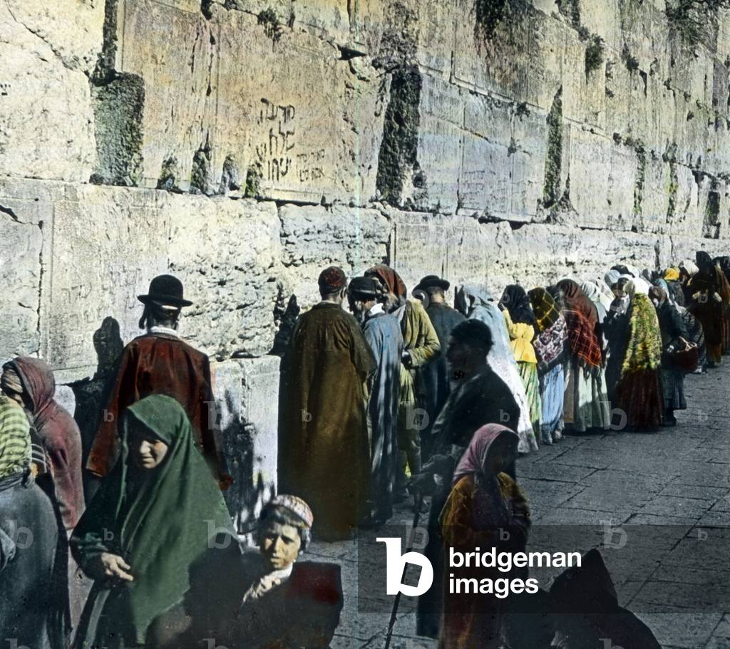People at the Western or Wailing Wall at Jerusalem, 1920s