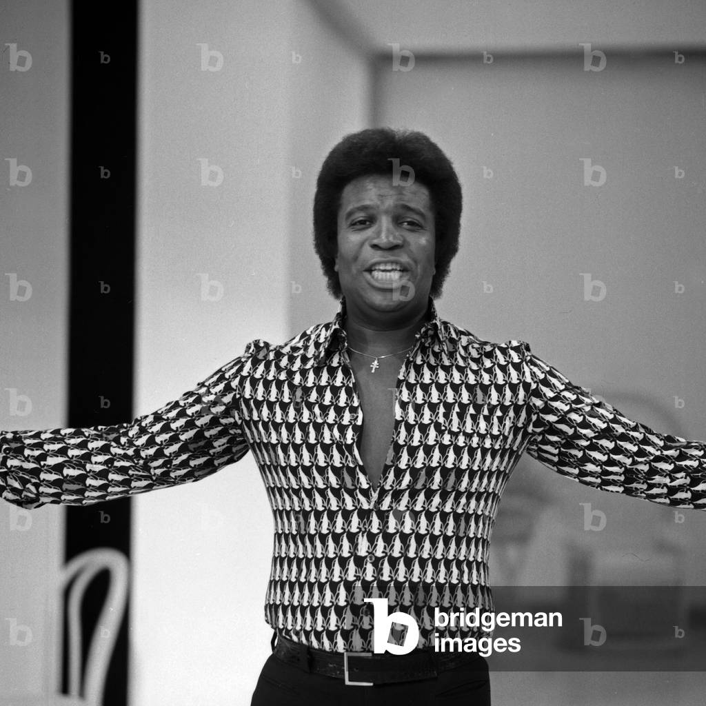 German schlager singer Roberto Blanco at a TV show, Germany beginning 1970s
