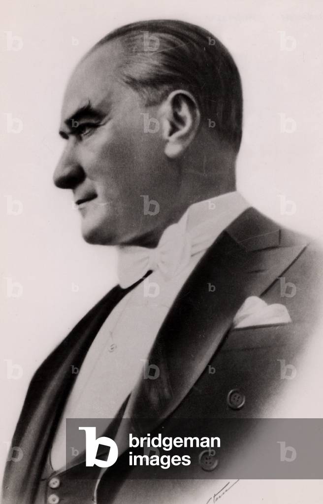Mustafa Kemel Ataturk (1881-1938) Turkish statesman (b/w photo)