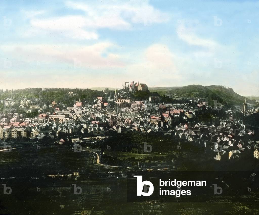 Total view of the city of Marburg