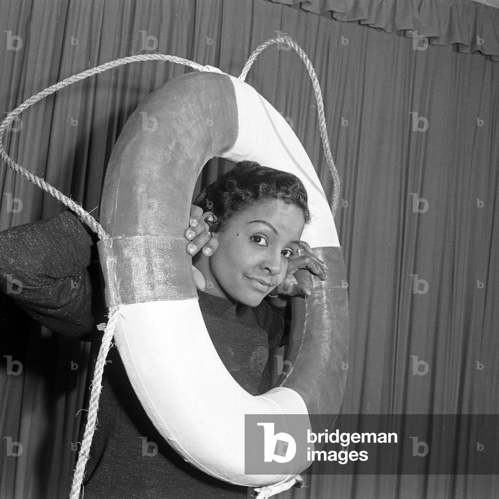 Caribbean jazz and Schlager singer Mona Baptiste performing at Hamburg, Germany 1960s