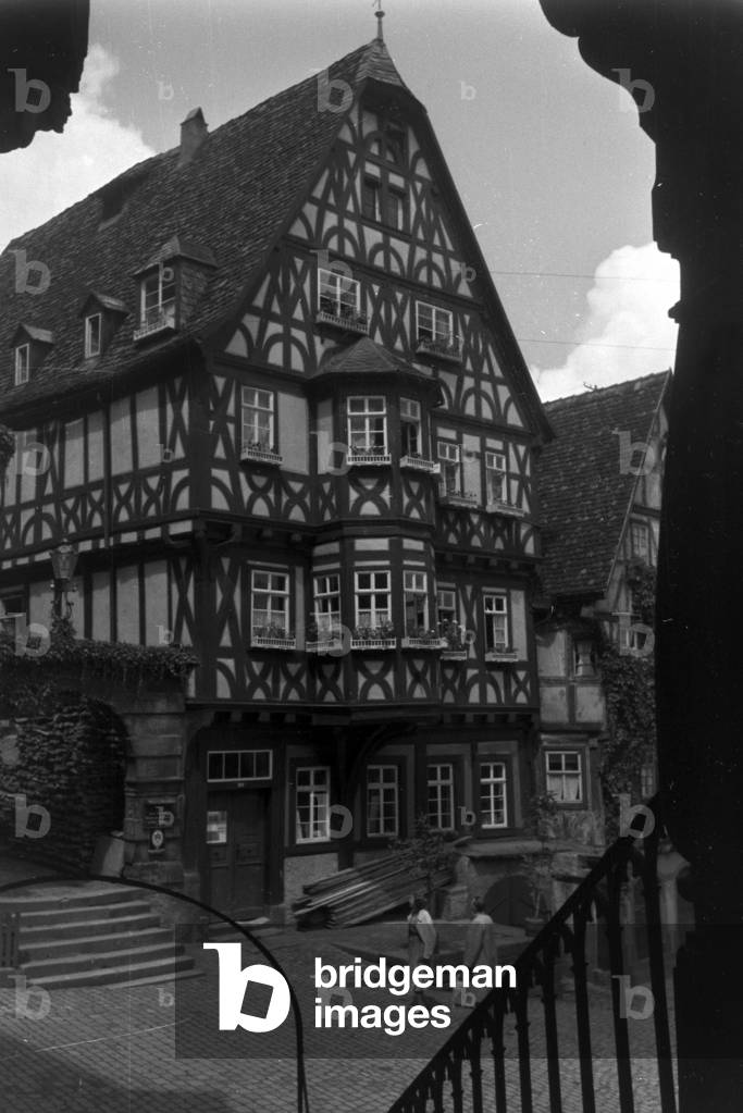 A trip to Miltenberg, Germany 1930s (b/w photo)