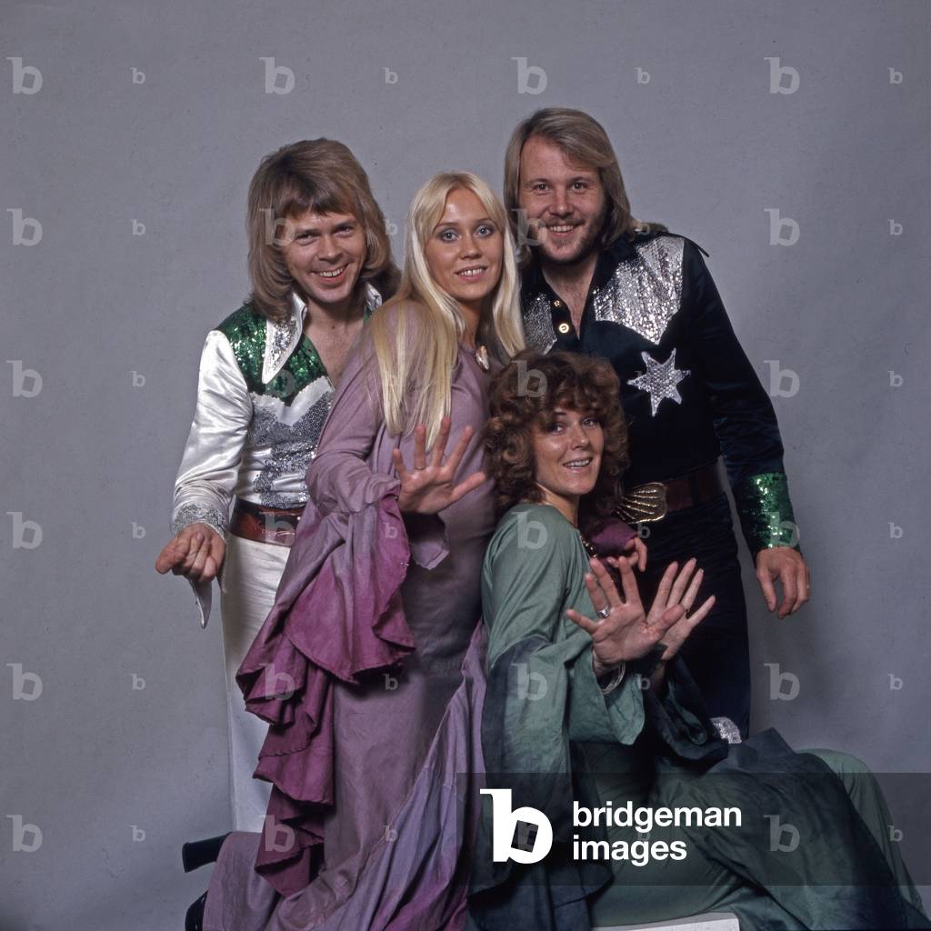 Studio shot of Swedish pop group ABBA, Germany 1970s
