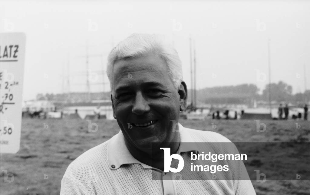 On sailing boats through the yacht harbour, Germany 1960s