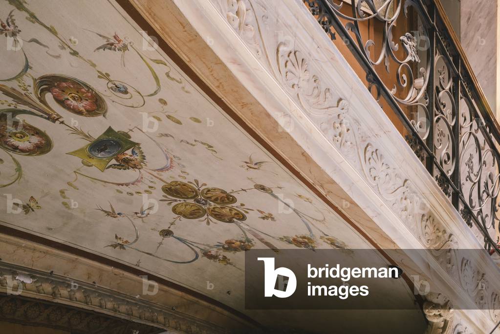 Great staircase leading to the noble floor, Villa Malfitano Whitaker, 19th century, Palermo, Sicily, Italy, 2015 (photo)
