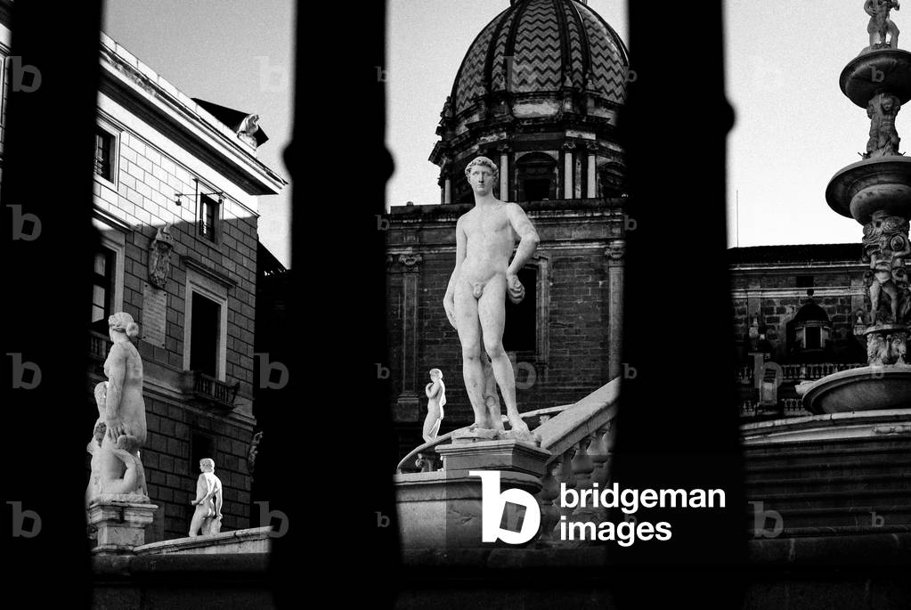 The Praetorian Fountain, Palermo, Sicily, Italy, August 2010 (b/w photo)