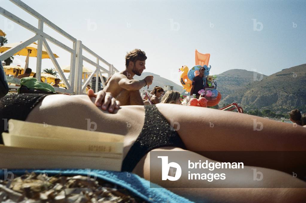 People in Mondello, Palermo, Sicily, Italy, June 2017