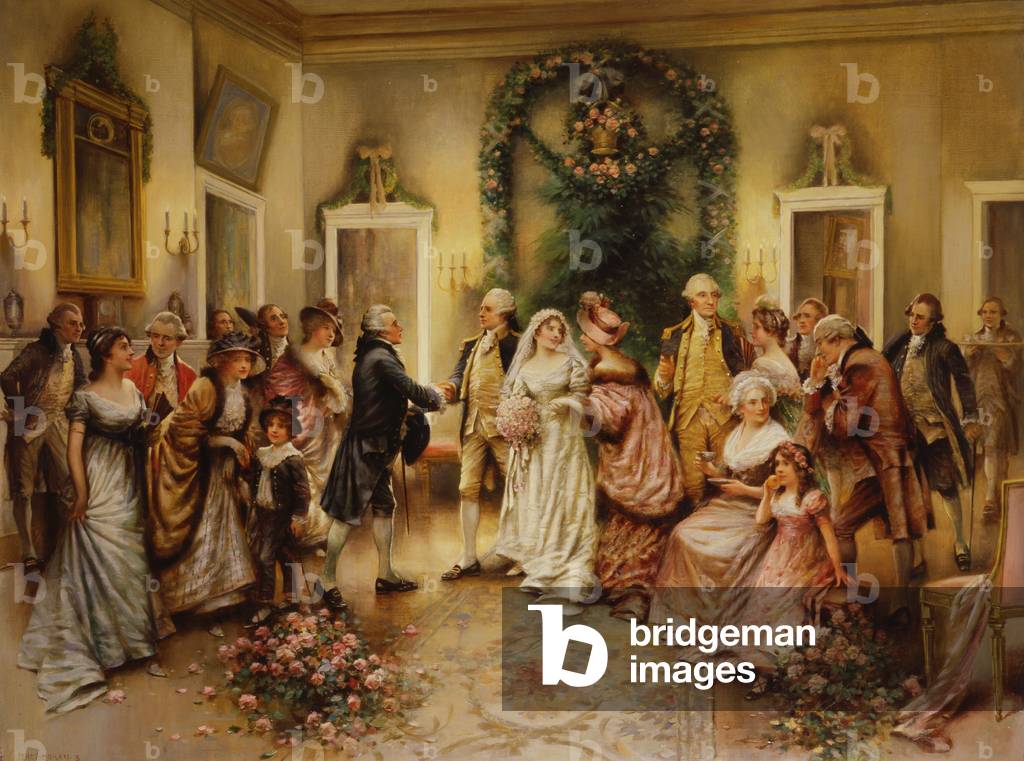 Il matrimonio di Nelly Custis e Lawrence Lewis al Monte. Vernon (olio su tela)