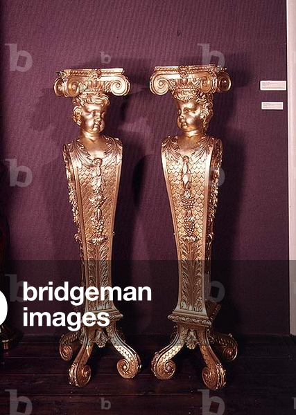 Pair of carved and giltwood pedestals, possibly by Benjamin Goodison to a design by William Kent or John Varley
