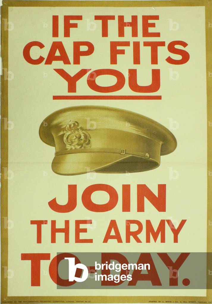 If the Cap Fits You Join the Army Today, 1914-15 (lithograph)