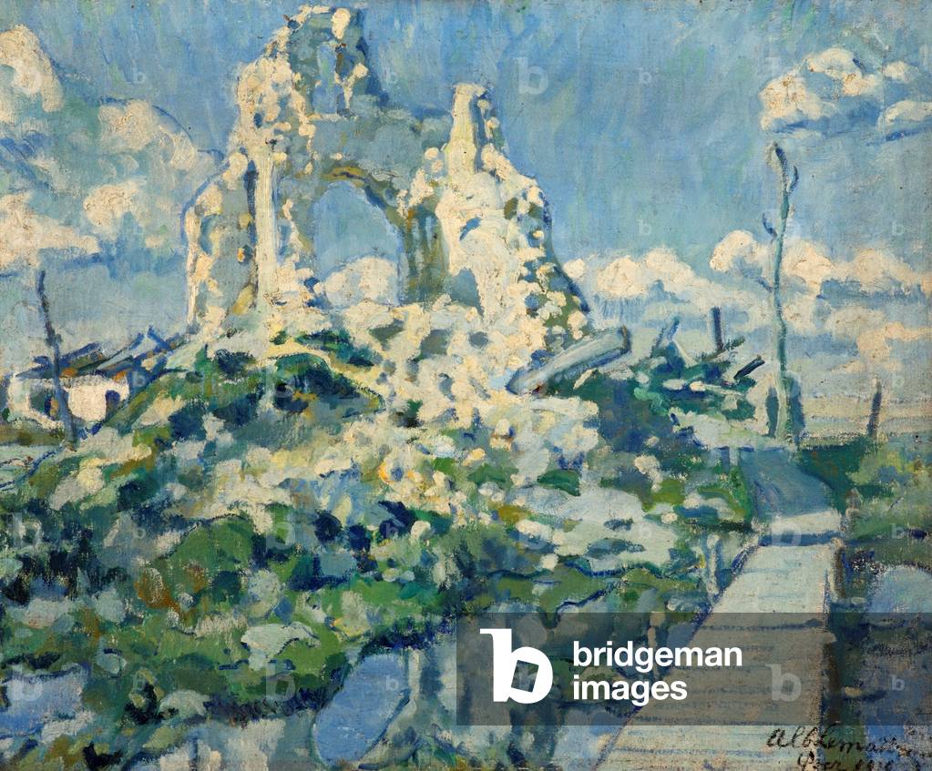 Ruins of the Church St Oud Stuyvenskerke, 1916 (oil on canvas)