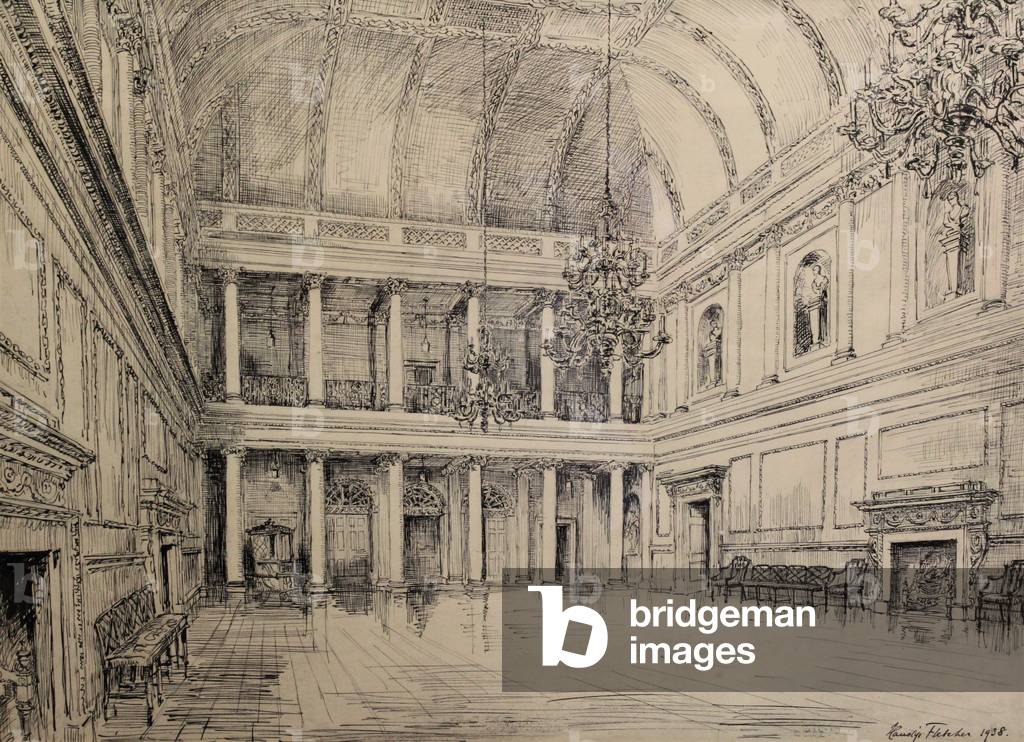 The Tea Room, Assembly Rooms, Bath, 1938 (pen & ink on paper)