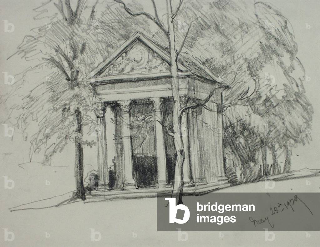 Minerva’s Temple, Sydney Gardens, May 23rd 1929 (pencil on paper)