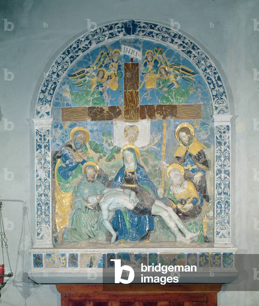 The Descent from the Cross, relief by Luca della Robbia (1400-82) (glazed terracotta)