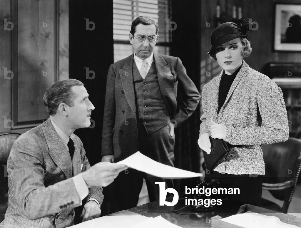 Businessmen Giving Paper to Troubled Woman